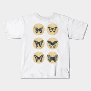 Vintage BUTTERFLIES sepia edition Pantone Color of the Year GREY 2021 Kids T-Shirt